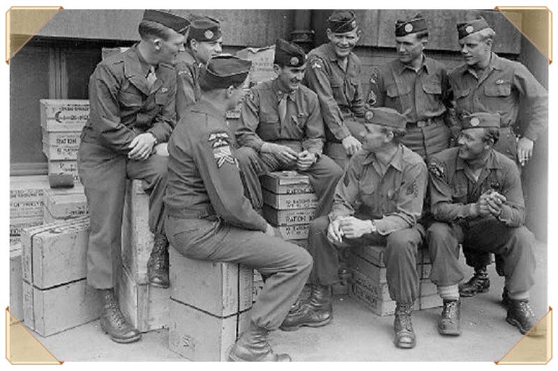 Vintage photograph of military jackets worn by the army.